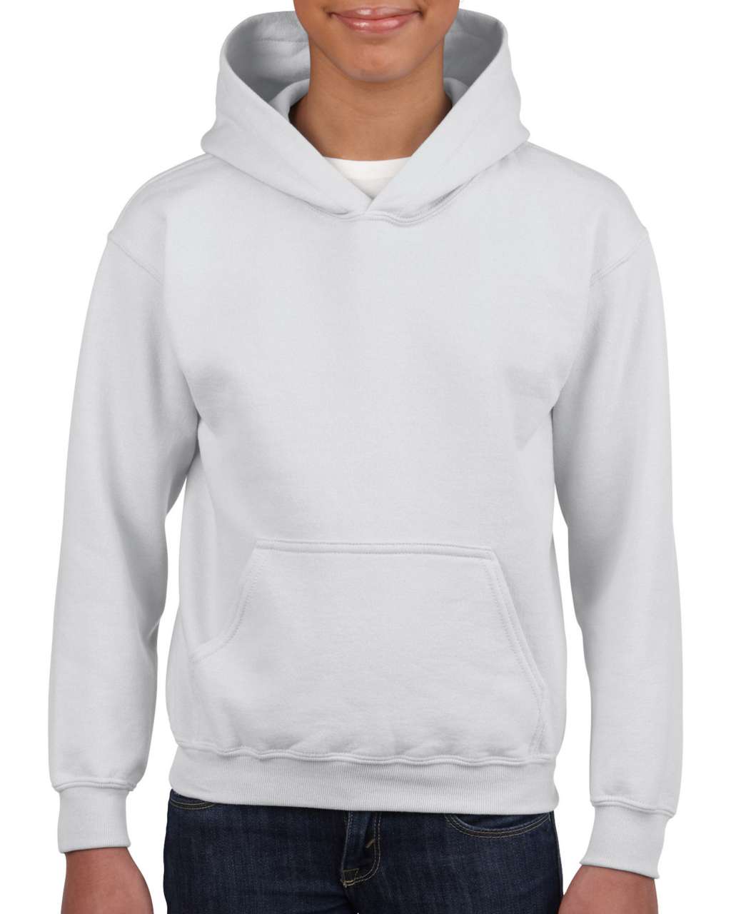 Gildan Heavy Blend™ Youth Hooded Sweatshirt - biela