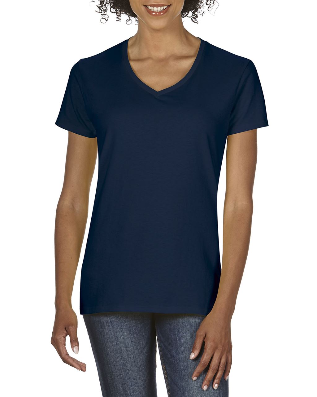 Gildan Premium Cotton® Ladies' V-neck T-shirt - blue