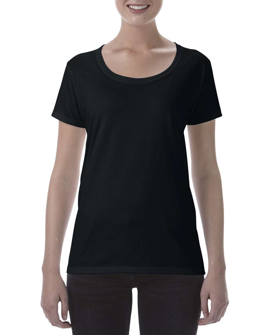 Gildan Softstyle® Ladies' Deep Scoop T-shirt - čierna