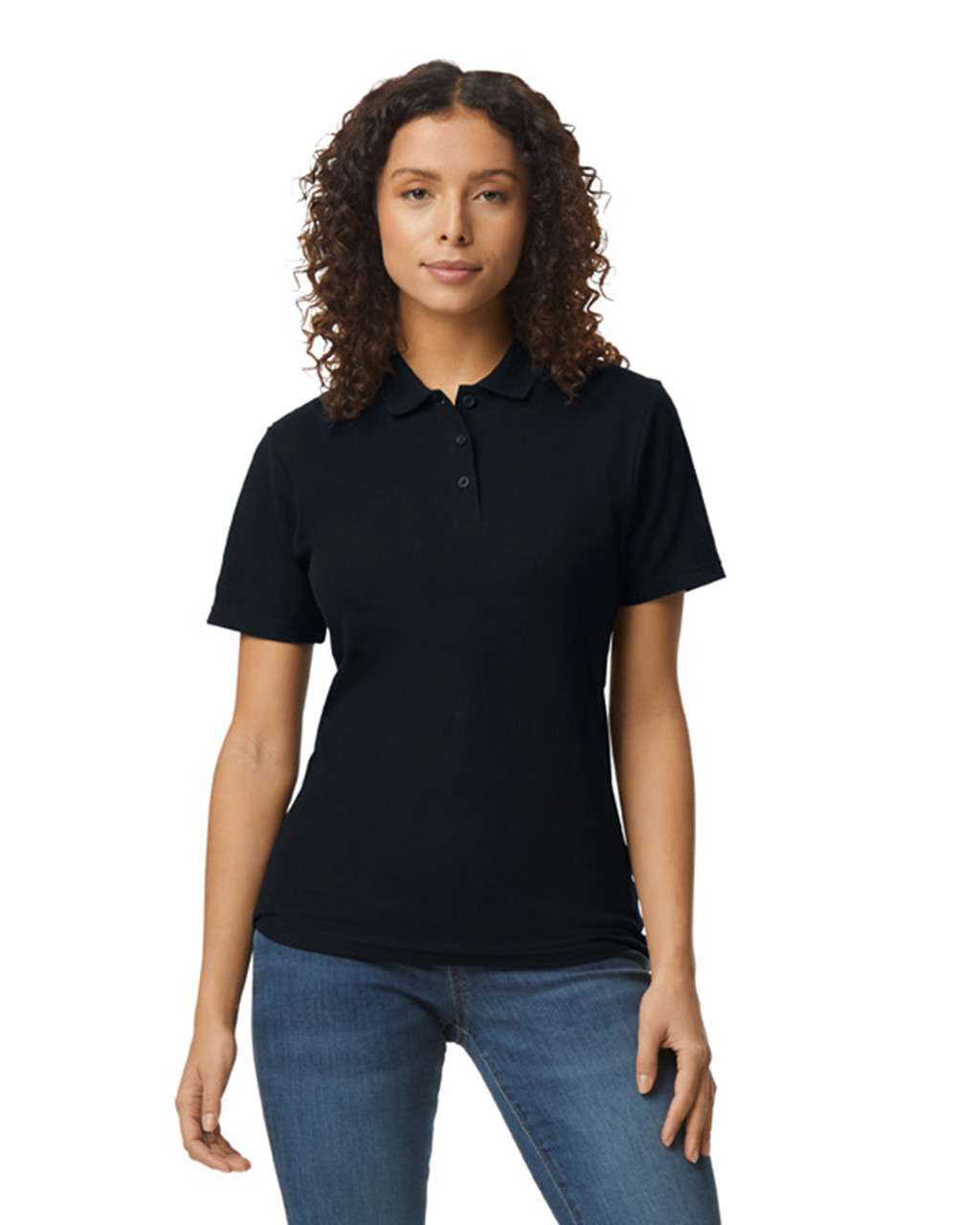 Gildan Softstyle® Ladies' Double PiquÉ Polo With 3 Colour-matched Buttons - black
