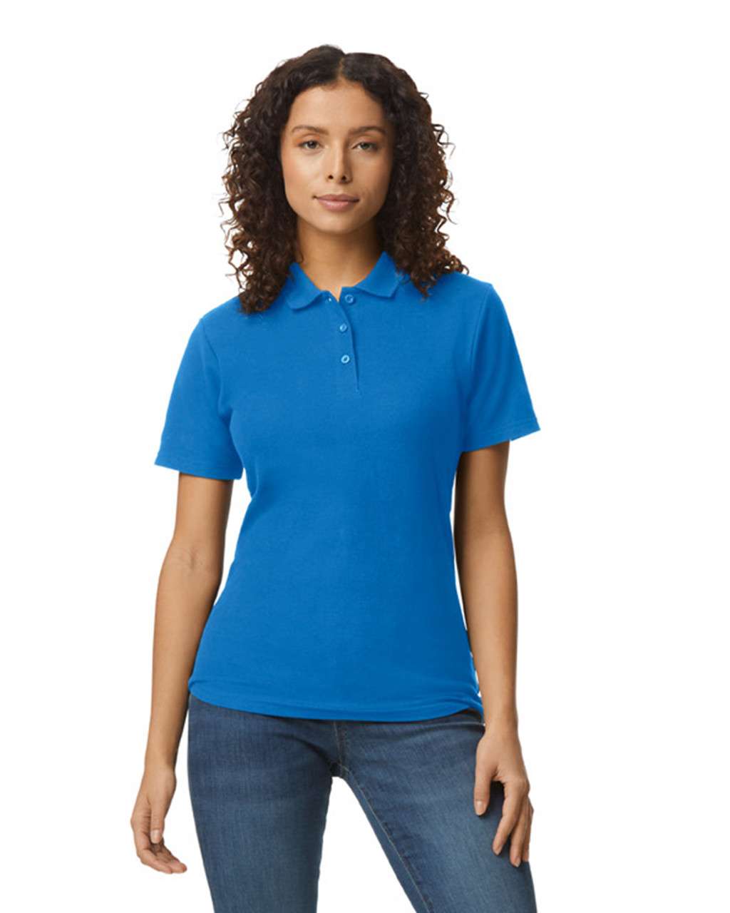 Gildan Softstyle® Ladies' Double PiquÉ Polo With 3 Colour-matched Buttons - blue