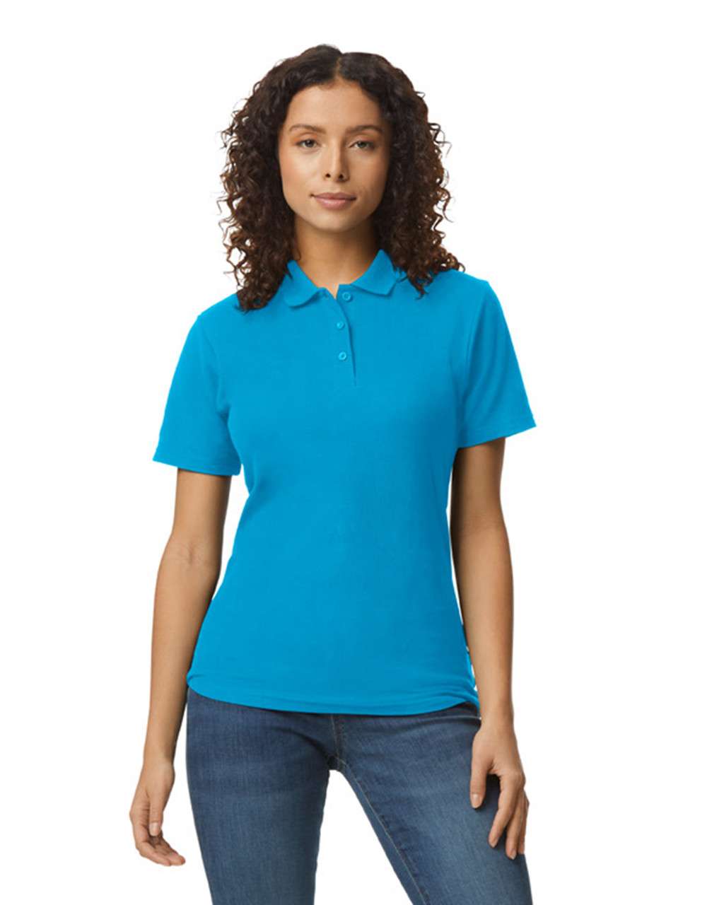 Gildan Softstyle® Ladies' Double PiquÉ Polo With 3 Colour-matched Buttons - blue