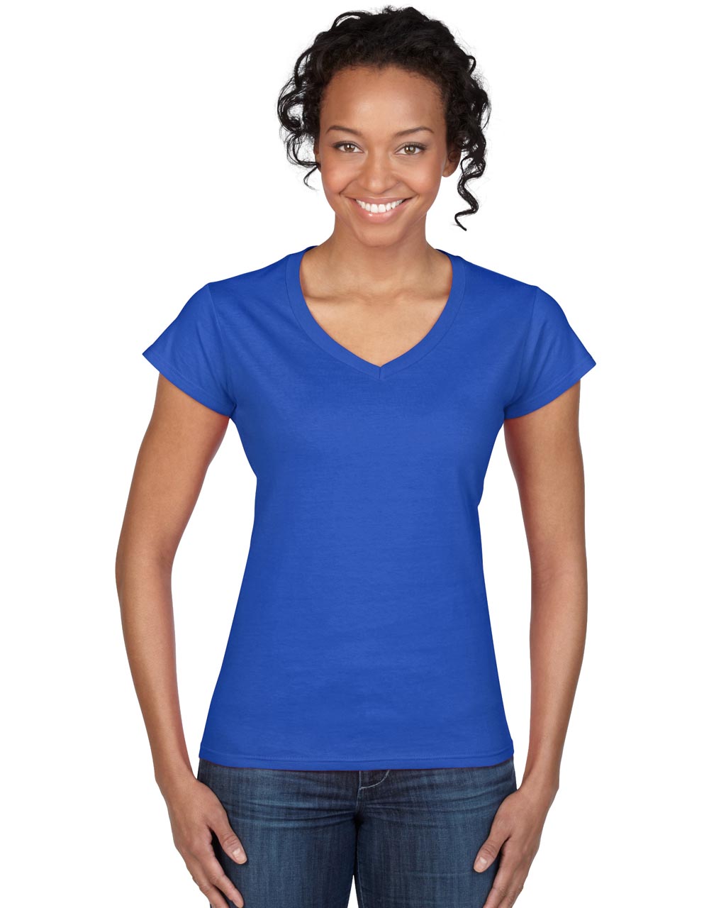 Gildan Softstyle® Ladies' V-neck T-shirt - blau