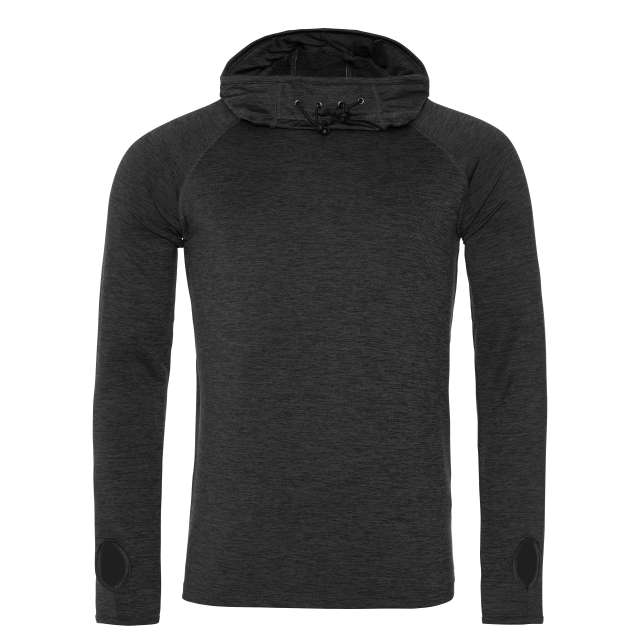 Just Cool Mens Cool Cowl Neck Top - Just Cool Mens Cool Cowl Neck Top - Heather Sport Black