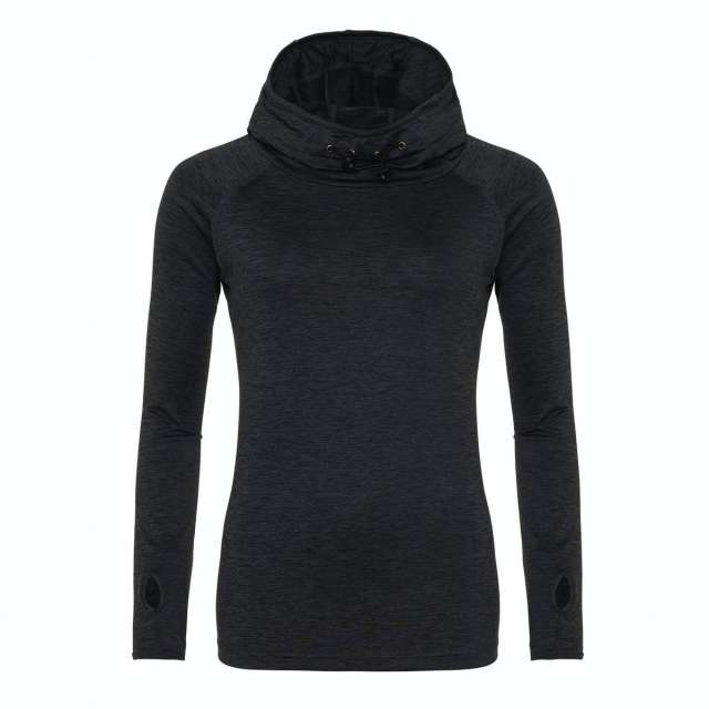 Just Cool Women's Cool Cowl Neck Top - black