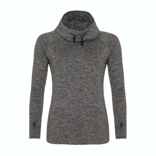 Just Cool Women's Cool Cowl Neck Top - grey