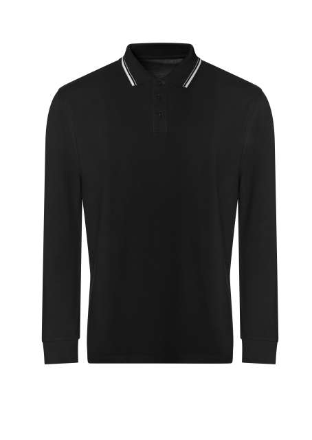 Just Polos Long Sleeve Tipped 100 Polo - Just Polos Long Sleeve Tipped 100 Polo - Black