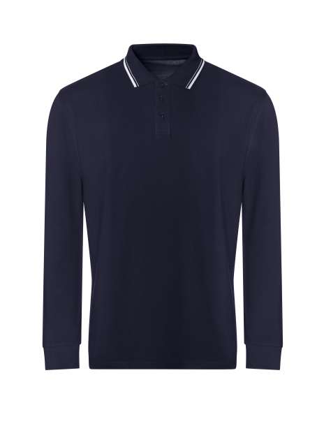 Just Polos Long Sleeve Tipped 100 Polo - blue