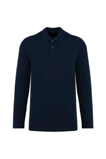 Kariban Premium Men's Long-sleeved Supima® Polo Shirt - modrá