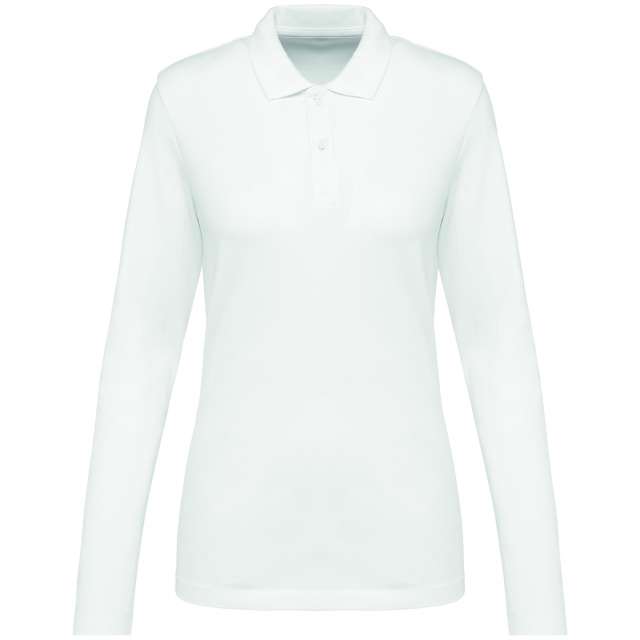 Kariban Premium Ladies' Long-sleeved Supima® Polo Shirt - bílá