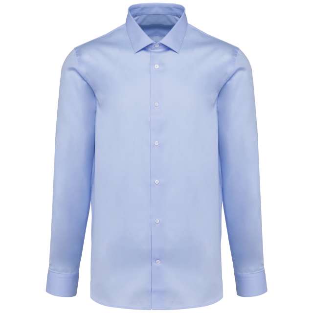 Kariban Premium Men's Pinpoint Oxford Long-sleeved Shirt - modrá