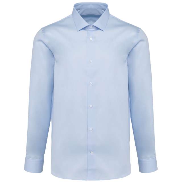 Kariban Premium Men's Long-sleeved Twill Shirt - modrá