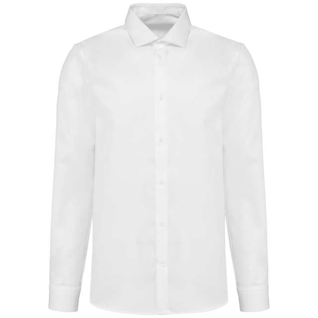 Kariban Premium Men's Long-sleeved Twill Shirt - bílá