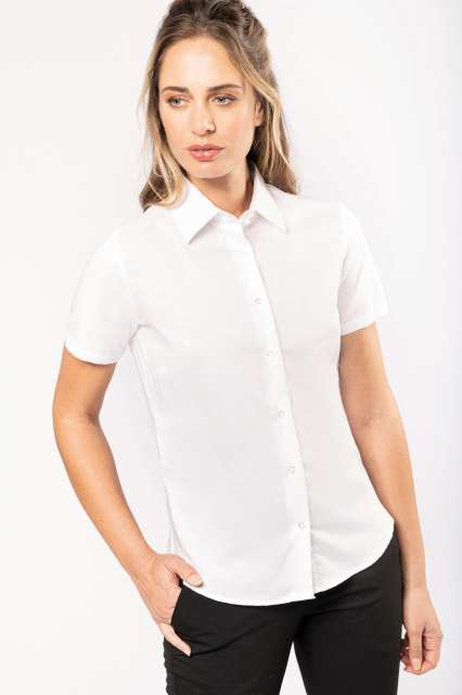 Kariban Ladies' Short-sleeved Oxford Shirt - čierna