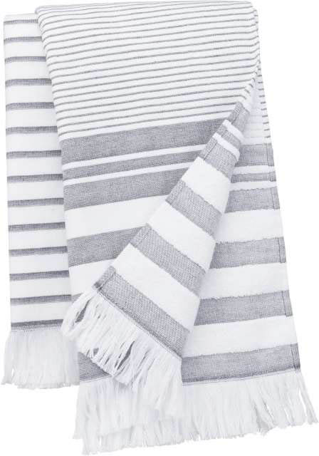 Kariban Striped Fringed Fouta - Weiß 