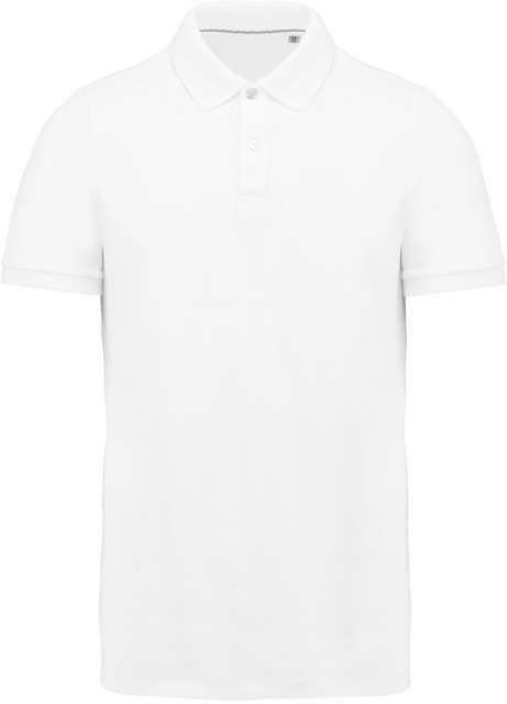 Kariban Men's Supima® Short Sleeve Polo Shirt - biela