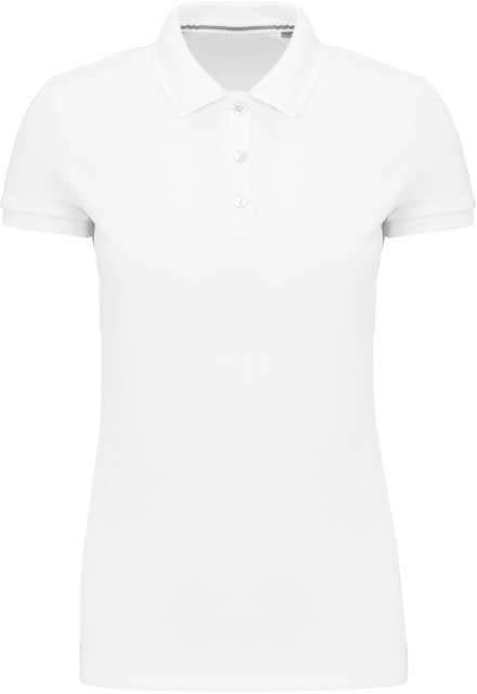 Kariban Ladies' Supima® Short Sleeve Polo Shirt - biela
