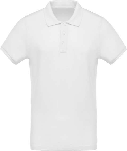 Kariban Men's Organic PiquÉ Short-sleeved Polo Shirt - biela