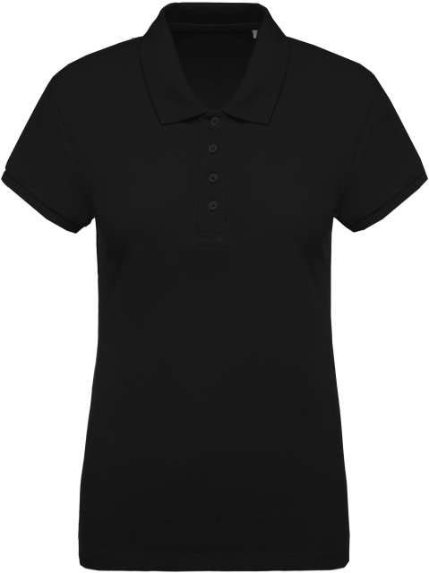 Kariban Ladies’ Organic PiquÉ Short-sleeved Polo Shirt - Kariban Ladies’ Organic PiquÉ Short-sleeved Polo Shirt - Black