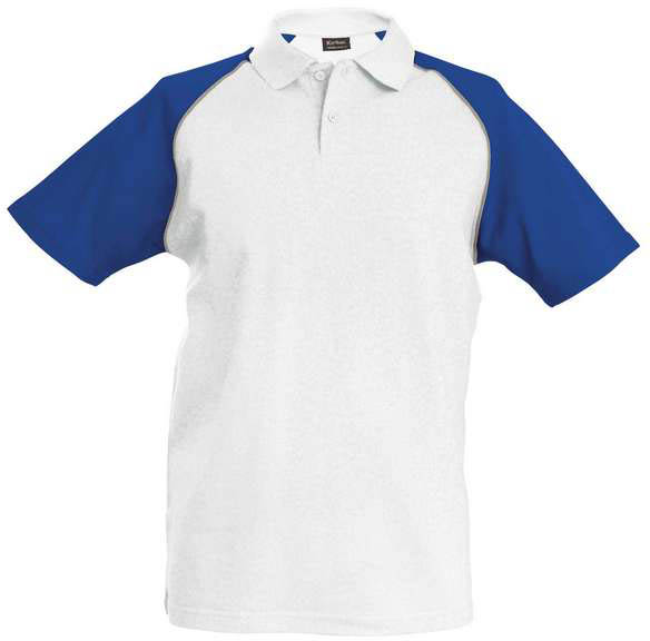 Kariban Baseball - Short-sleeved Polo Shirt - bílá