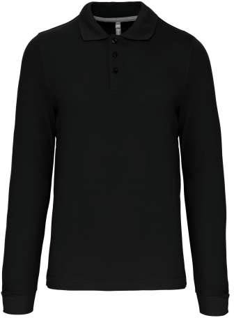 Kariban Men's Long-sleeved Polo Shirt - čierna