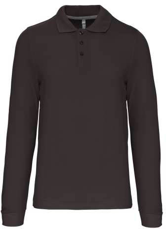Kariban Men's Long-sleeved Polo Shirt - šedá