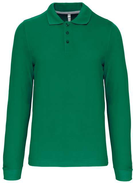 Kariban Men's Long-sleeved Polo Shirt - zelená
