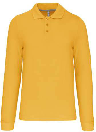 Kariban Men's Long-sleeved Polo Shirt - žlutá