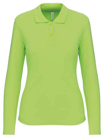 Kariban Ladies' Long-sleeved Polo Shirt - Kariban Ladies' Long-sleeved Polo Shirt - Lime