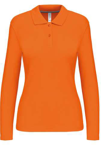 Kariban Ladies' Long-sleeved Polo Shirt - orange