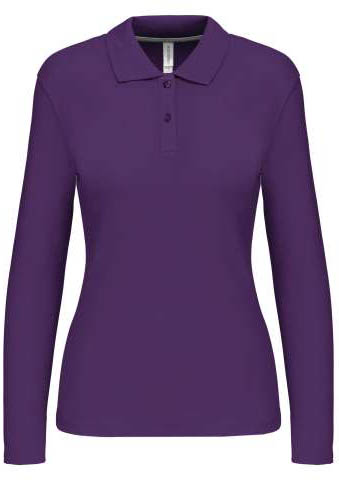 Kariban Ladies' Long-sleeved Polo Shirt - fialová