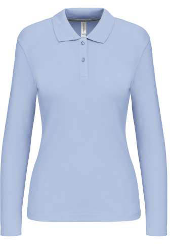 Kariban Ladies' Long-sleeved Polo Shirt - Kariban Ladies' Long-sleeved Polo Shirt - Stone Blue