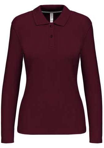 Kariban Ladies' Long-sleeved Polo Shirt - red