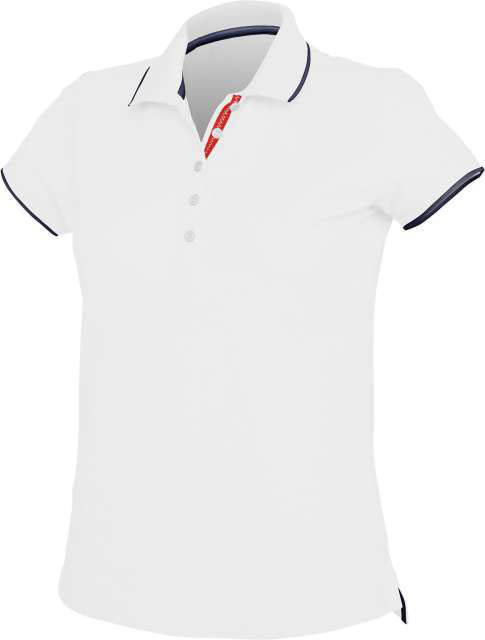 Kariban Ladies' Short-sleeved PiquÉ Knit Polo Shirt - biela