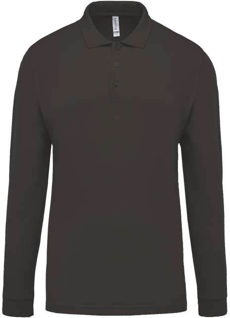 Kariban Men's Long-sleeved PiquÉ Polo Shirt - Grau