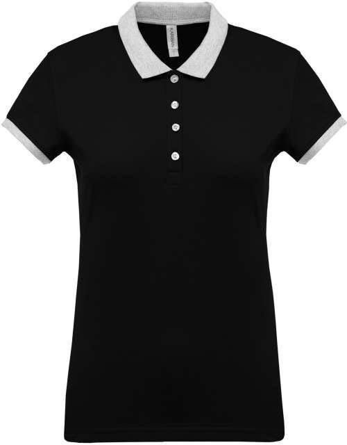 Kariban Ladies’ Two-tone PiquÉ Polo Shirt - černá