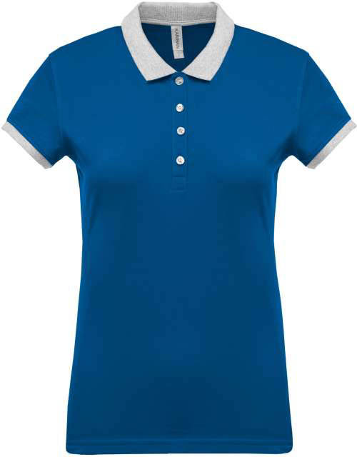 Kariban Ladies’ Two-tone PiquÉ Polo Shirt - modrá