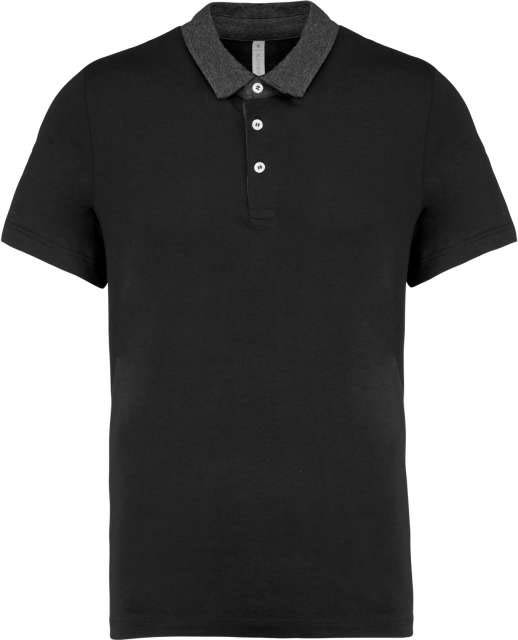 Kariban Men's Two-tone Jersey Polo Shirt - schwarz