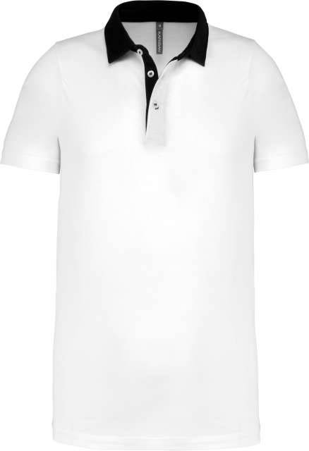 Kariban Men's Two-tone Jersey Polo Shirt - white