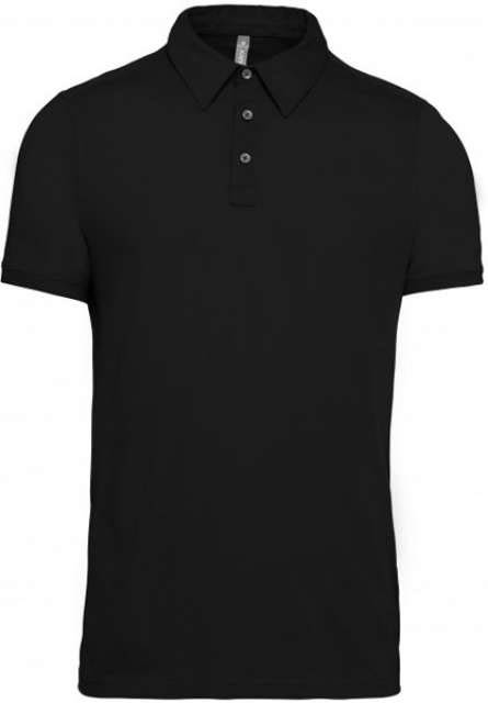 Kariban Men's Short Sleeved Jersey Polo Shirt - Kariban Men's Short Sleeved Jersey Polo Shirt - Black
