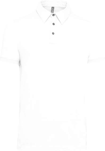 Kariban Men's Short Sleeved Jersey Polo Shirt - Kariban Men's Short Sleeved Jersey Polo Shirt - White