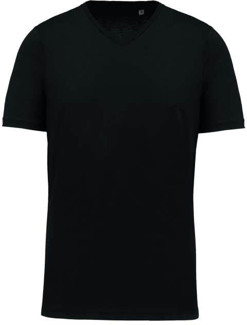 Kariban Men's Supima®  V-neck Short Sleeve T-shirt - čierna