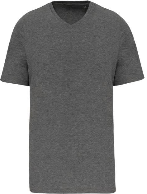 Kariban Men's Supima®  V-neck Short Sleeve T-shirt - šedá