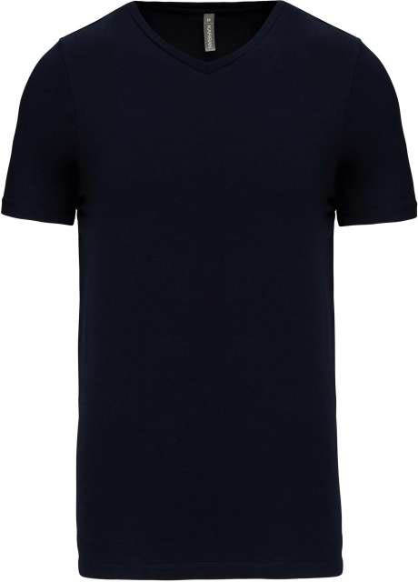 Kariban Men's Short-sleeved V-neck T-shirt - modrá