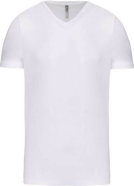 Kariban Men's Short-sleeved V-neck T-shirt - bílá