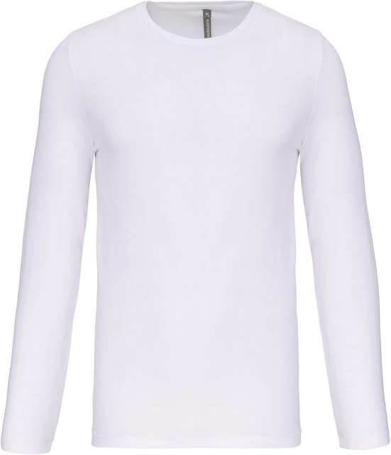 Kariban Men's Long-sleeved Crew Neck T-shirt - white