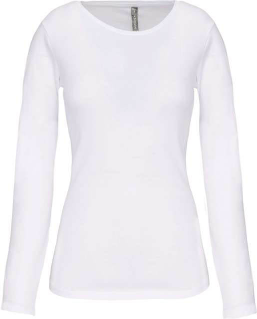 Kariban Ladies Long-sleeved Crew Neck T-shirt - Weiß 