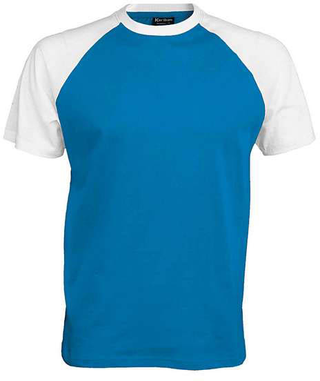 Kariban Baseball - Short-sleeved Two-tone T-shirt - blau