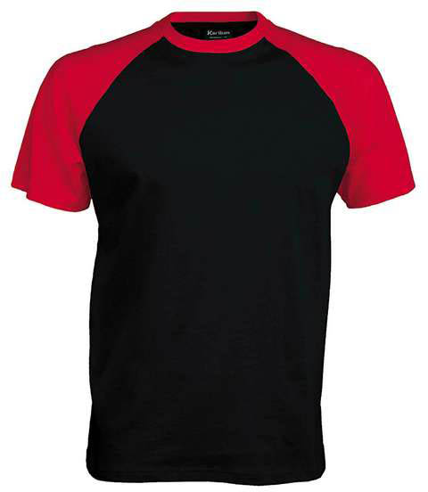 Kariban Baseball - Short-sleeved Two-tone T-shirt - čierna