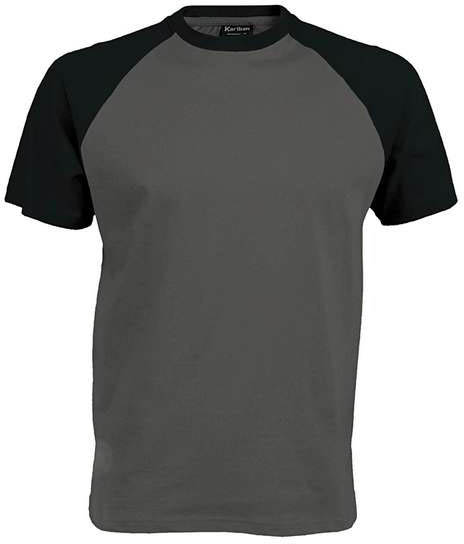 Kariban Baseball - Short-sleeved Two-tone T-shirt - šedá